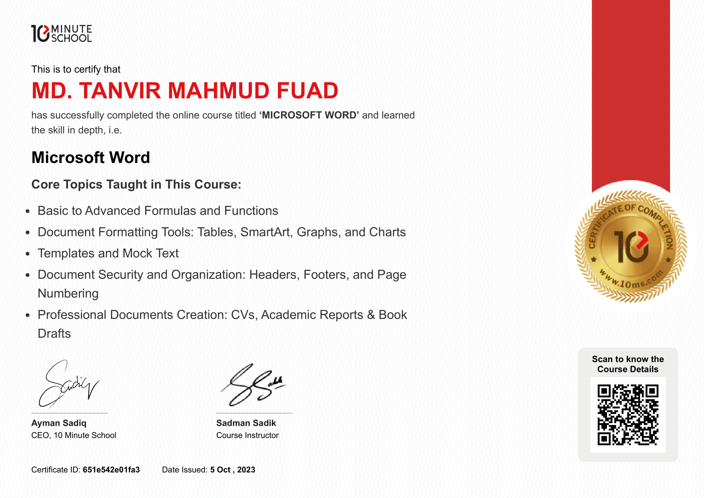 MS Word Expert Certification