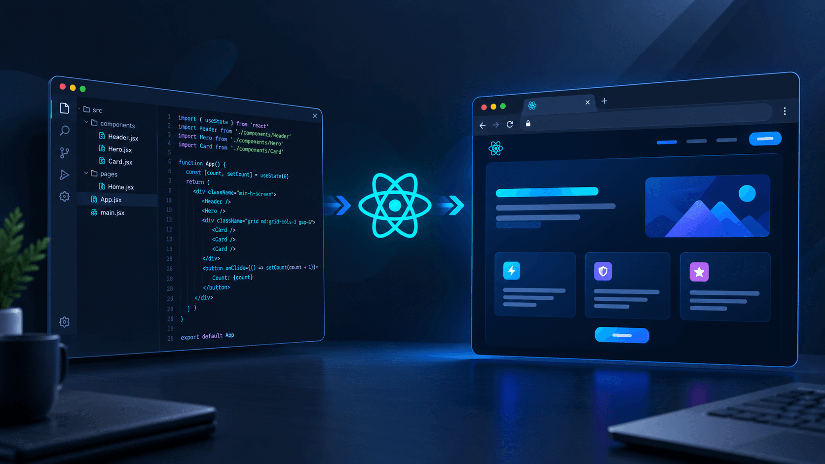 How does a React Project visible in browser?