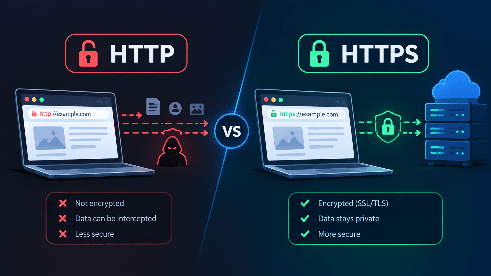 What is the difference between HTTP and HTTPS?